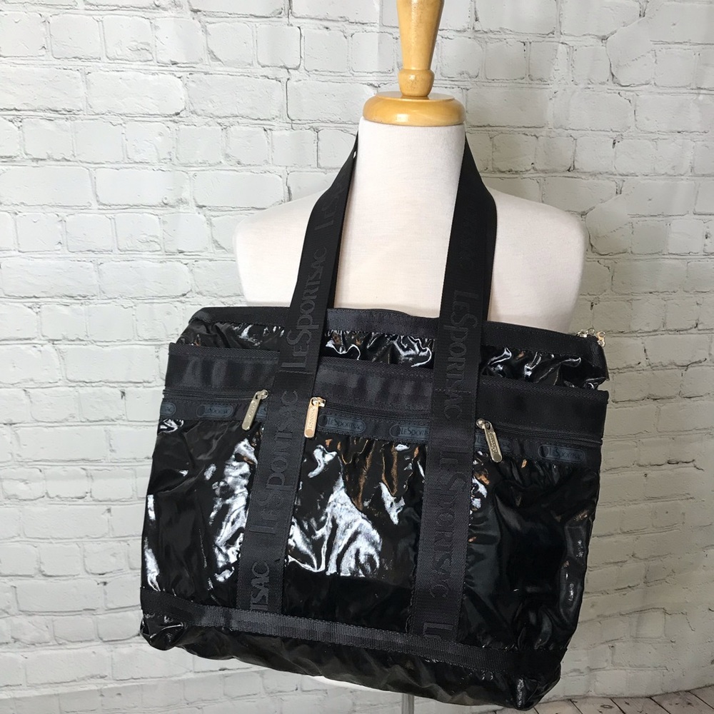 LeSportsac travel Tote, Black Patent